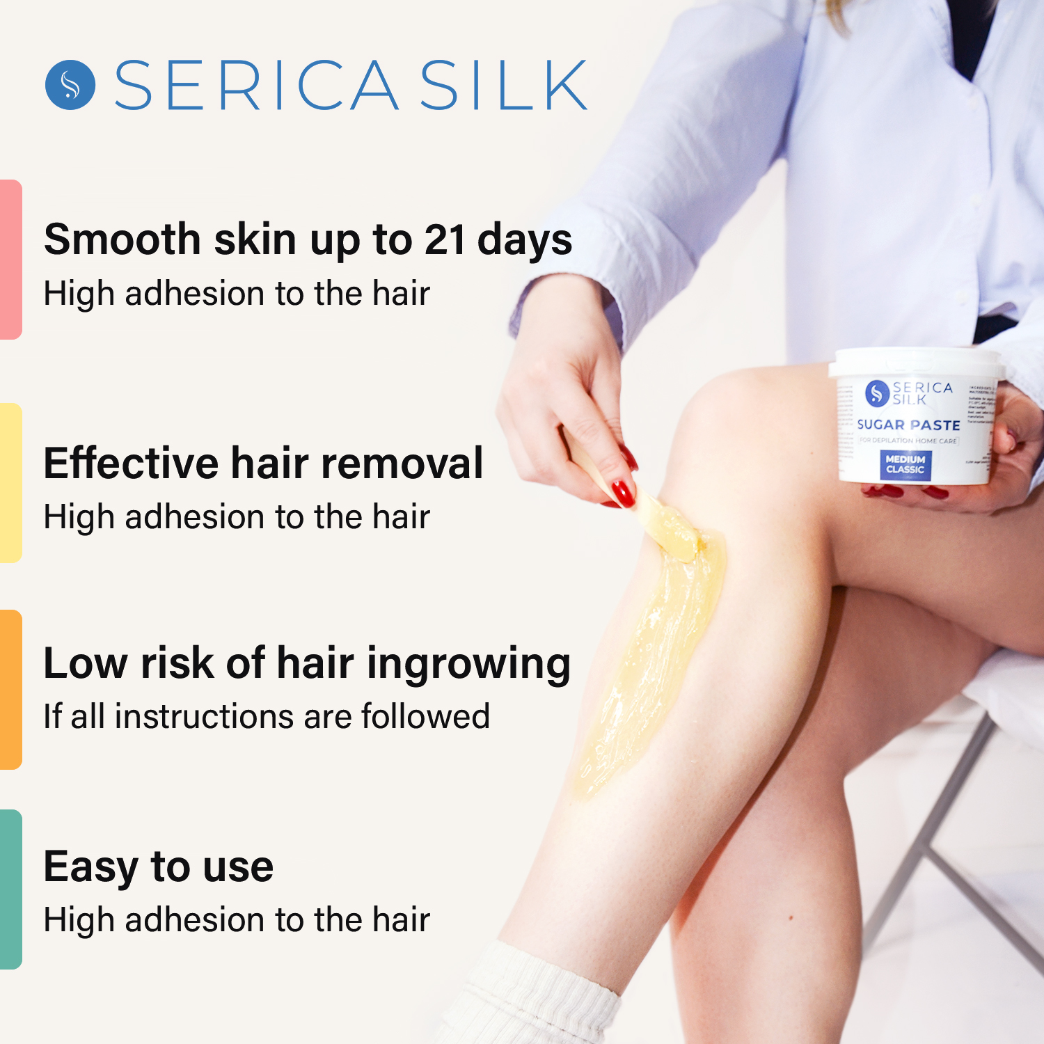 Serica Silk Home Care Sugar Paste Medium 500g - Image 3