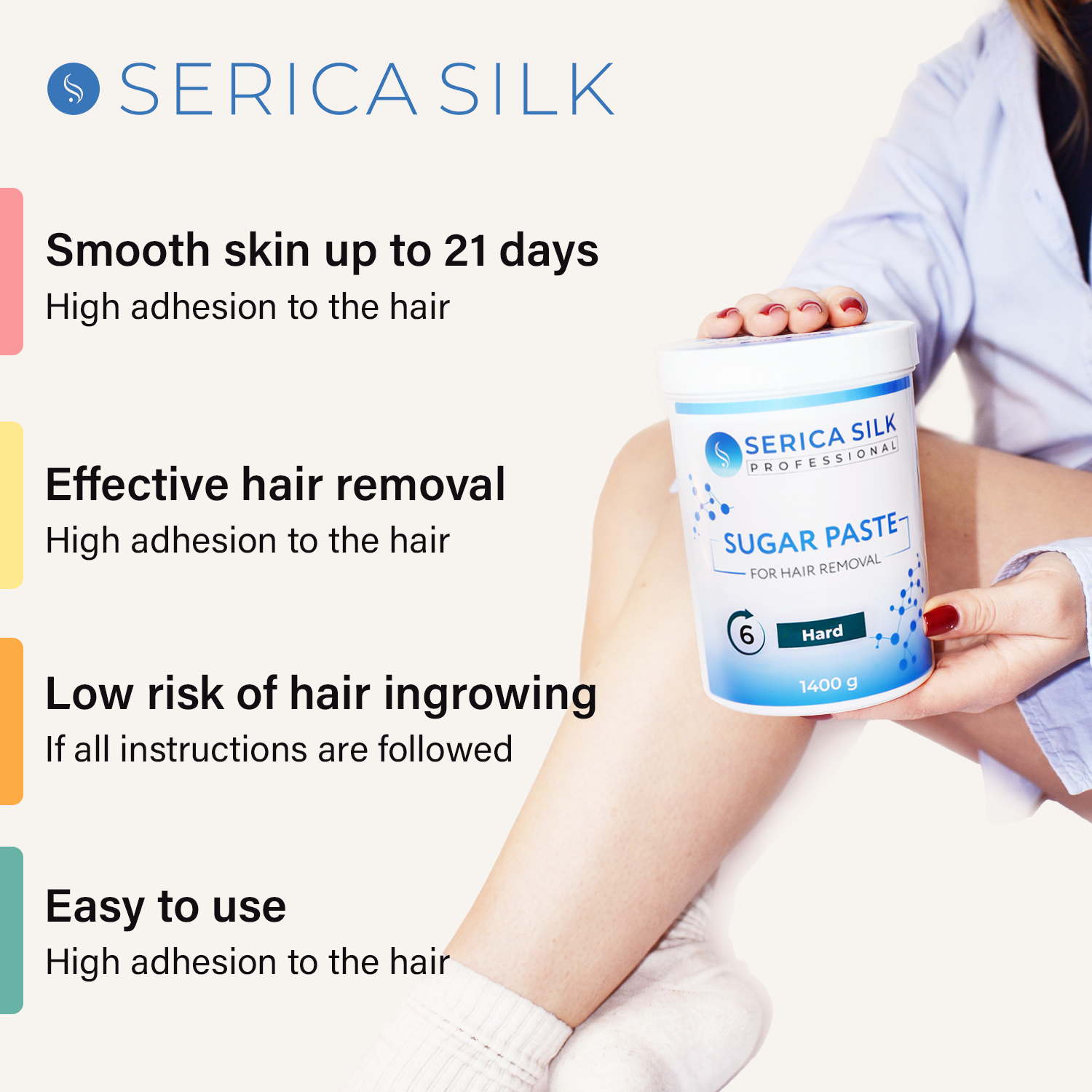 Professional Hard sugar paste for sugaring (waxing) 1400g Serica Silk - Image 5